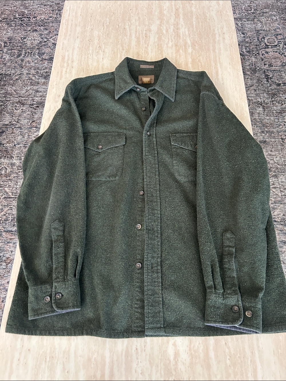 St. John's Bay Dark Green Button-Up Shirt Jacket
